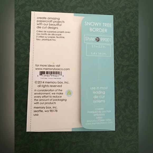 Memory Box Snowy Tree Border Die for cards and paper crafting - Picture 3 of 3